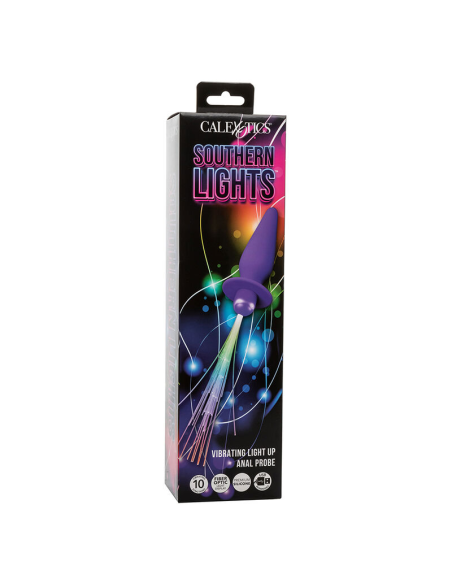 CALEXOTICS - SOUTHERN LIGHTS LIGHT UP PLUG ANAL CON LUCES 10 VIBRACIONES SILICONA VIOLETA