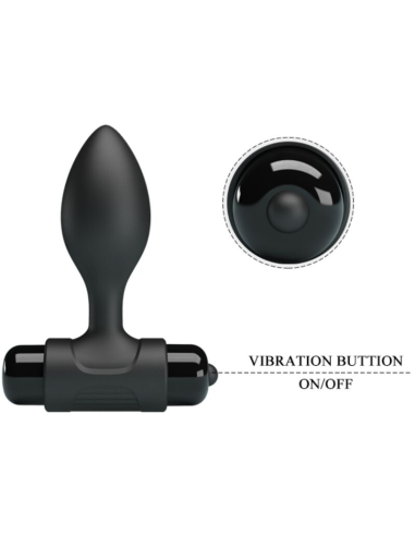 PRETTY LOVE - VIBRA BUTT PLUG ANAL 10 VIBRACIONES NEGRO