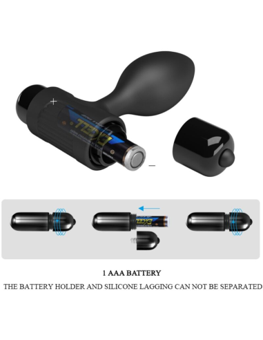 PRETTY LOVE - VIBRA BUTT PLUG ANAL 10 VIBRACIONES NEGRO