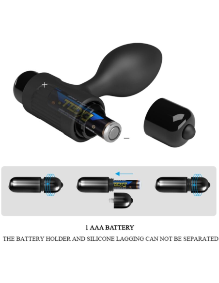 PRETTY LOVE - VIBRA BUTT PLUG ANAL 10 VIBRACIONES NEGRO