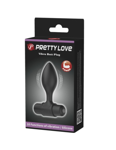 PRETTY LOVE - VIBRA BUTT PLUG ANAL 10 VIBRACIONES NEGRO