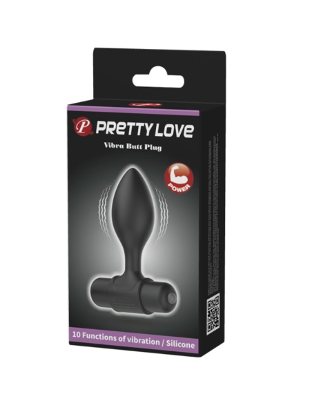 PRETTY LOVE - VIBRA BUTT PLUG ANAL 10 VIBRACIONES NEGRO