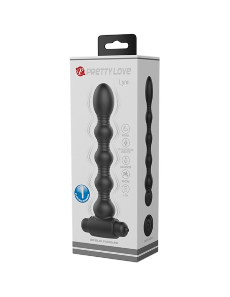 PRETTY LOVE - LYNN PLUG ANAL SILICONA 10 VIBRACIONES NEGRO