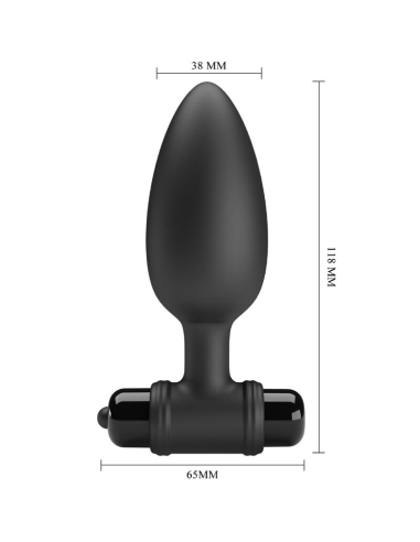 PRETTY LOVE - VIBRA BUTT PLUG 2 PLUG ANAL 10 VIBRACIONES NEGRO