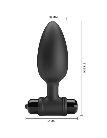 PRETTY LOVE - VIBRA BUTT PLUG 2 PLUG ANAL 10 VIBRACIONES NEGRO