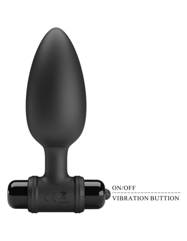 PRETTY LOVE - VIBRA BUTT PLUG 2 PLUG ANAL 10 VIBRACIONES NEGRO