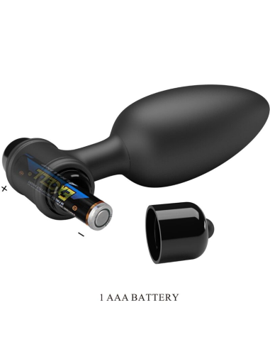 PRETTY LOVE - VIBRA BUTT PLUG 2 PLUG ANAL 10 VIBRACIONES NEGRO