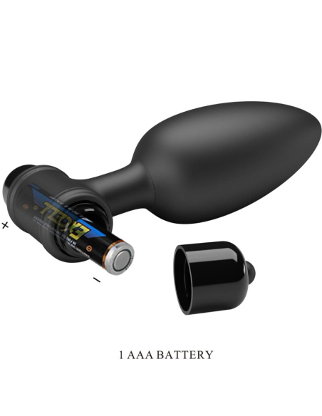 PRETTY LOVE - VIBRA BUTT PLUG 2 PLUG ANAL 10 VIBRACIONES NEGRO