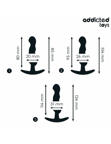 ADDICTED TOYS - SET DE 3 PLUG ANAL SILICONA MODELO 1