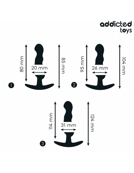 ADDICTED TOYS - SET DE 3 PLUG ANAL SILICONA MODELO 1
