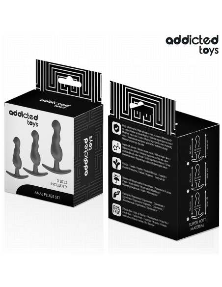 ADDICTED TOYS - SET DE 3 PLUG ANAL SILICONA MODELO 1