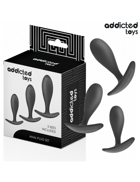 ADDICTED TOYS - SET DE 3 PLUG ANAL SILICONA MODELO 2