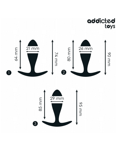 ADDICTED TOYS - SET DE 3 PLUG ANAL SILICONA MODELO 2