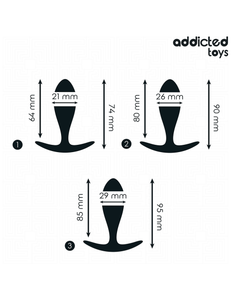 ADDICTED TOYS - SET DE 3 PLUG ANAL SILICONA MODELO 2