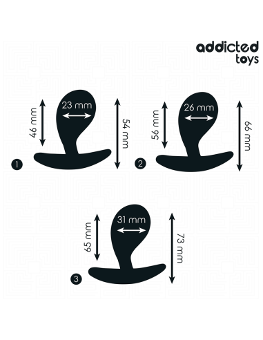 ADDICTED TOYS - SET DE 3 PLUG ANAL SILICONA MODELO 3
