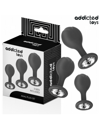ADDICTED TOYS - SET DE 3 PLUG SILICONA ANAL CON JOYA