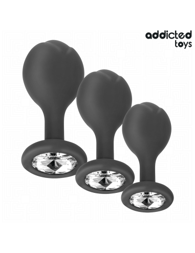 ADDICTED TOYS - SET DE 3 PLUG SILICONA ANAL CON JOYA