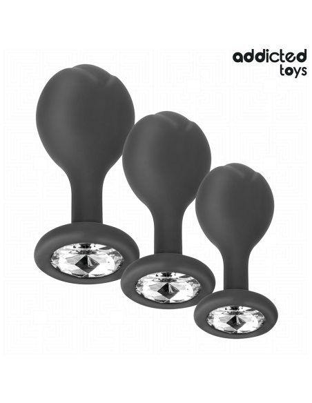 ADDICTED TOYS - SET DE 3 PLUG SILICONA ANAL CON JOYA