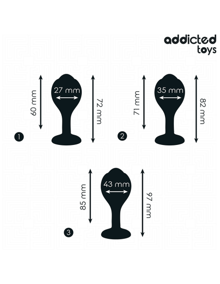 ADDICTED TOYS - SET DE 3 PLUG SILICONA ANAL CON JOYA