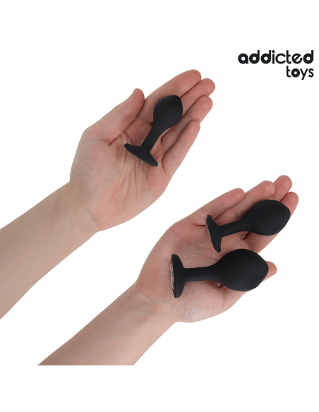 ADDICTED TOYS - SET DE 3 PLUG SILICONA ANAL CON JOYA