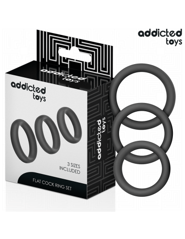 ADDICTED TOYS - SET DE ANILLOS SILICONA PLANOS