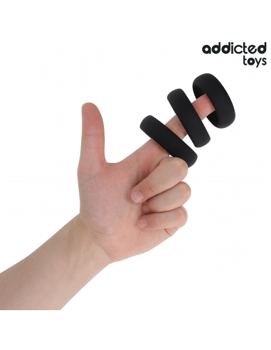 ADDICTED TOYS - SET DE ANILLOS SILICONA PLANOS