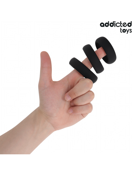 ADDICTED TOYS - SET DE ANILLOS SILICONA PLANOS