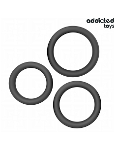 ADDICTED TOYS - SET DE ANILLOS SILICONA PLANOS