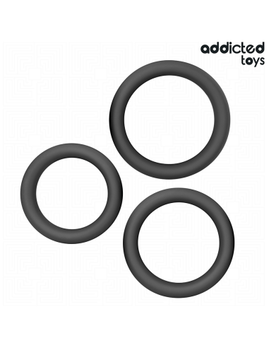 ADDICTED TOYS - SET DE ANILLOS SILICONA PLANOS