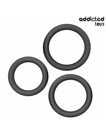ADDICTED TOYS - SET DE ANILLOS SILICONA PLANOS