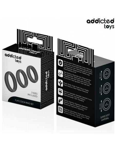 ADDICTED TOYS - SET DE ANILLOS SILICONA PLANOS