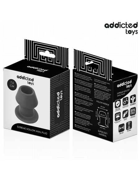 ADDICTED TOYS - PLUG ANAL HUECO EXTREM SILICONA TALLA S 7,5 CM