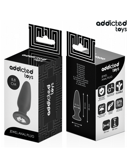 ADDICTED TOYS - PLUG ANAL CON JOYA SILICONA TALLA S 8,8 CM