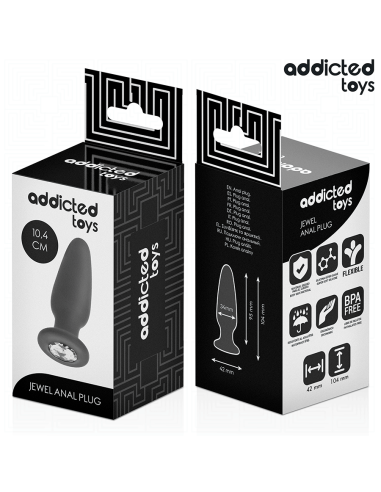 ADDICTED TOYS - PLUG ANAL CON JOYA SILICONA TALLA M 10,4 CM