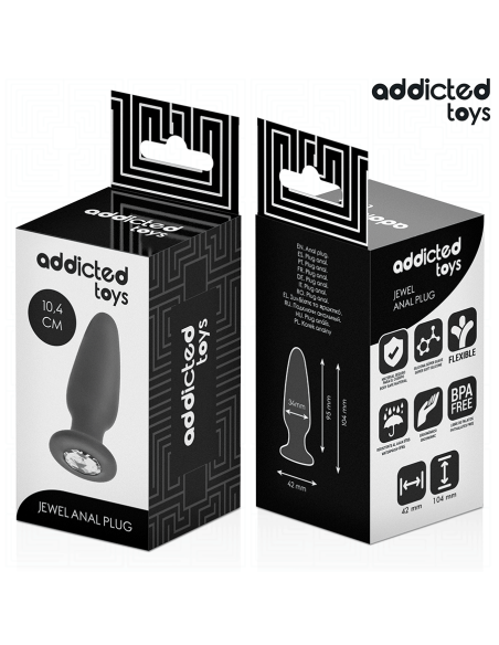 ADDICTED TOYS - PLUG ANAL CON JOYA SILICONA TALLA M 10,4 CM
