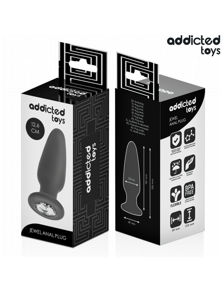 ADDICTED TOYS - PLUG ANAL CON JOYA SILICONA TALLA L 12,6 CM