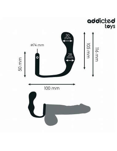 ADDICTED TOYS - PLUG ANAL CON ANILLO SILICONA MODELO 3