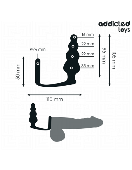 ADDICTED TOYS - PLUG ANAL CON ANILLO SILICONA MODELO 5