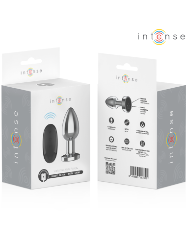 INTENSE - PLUG ANAL 10 VIBRACIONES METAL CON CONTROL REMOTO L
