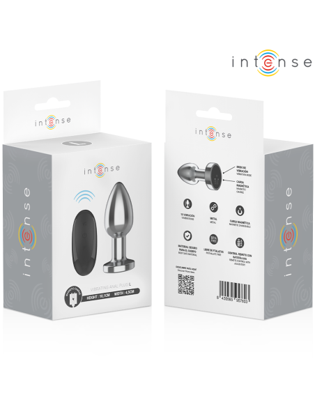INTENSE - PLUG ANAL 10 VIBRACIONES METAL CON CONTROL REMOTO L
