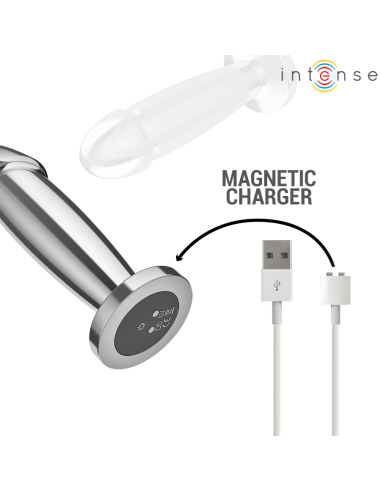 INTENSE - PLUG ANAL 10 VIBRACIONES METAL EN FORMA DE DILDO CON CONTROL REMOTO M