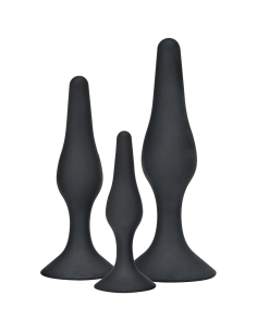 TOYJOY - ANAL PLAY CURVY COMPANIONS PLUG ANAL 3 PIEZAS NEGRO