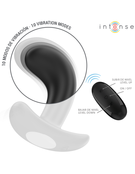 INTENSE - CHANDLER PLUG ANAL 10 VIBRACIONES NEGRO CONTROL REMOTO
