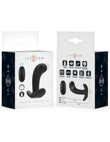 INTENSE - CHANDLER PLUG ANAL 10 VIBRACIONES NEGRO CONTROL REMOTO