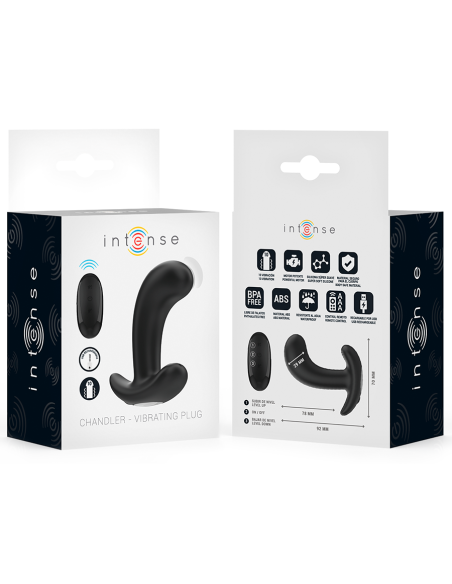 INTENSE - CHANDLER PLUG ANAL 10 VIBRACIONES NEGRO CONTROL REMOTO