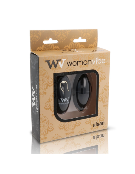 WOMANVIBE - ALSAN HUEVO CONTROL REMOTO NEGRO SILICONA NEGRO