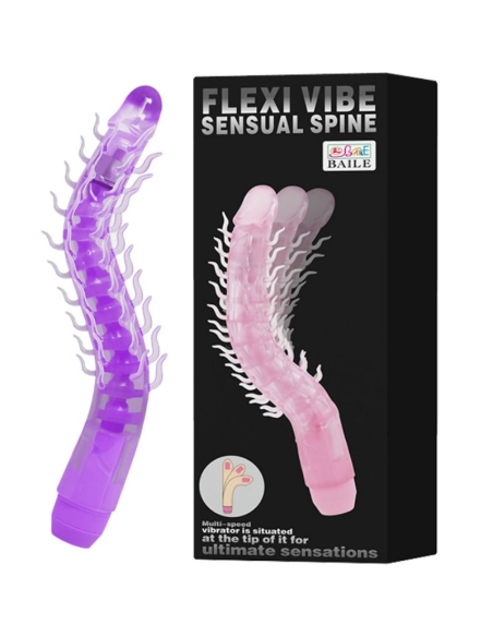 BAILE - FLEXI VIBE SENSUAL SPINE BENDABLE VIBRATING DILDO LILA 23.5 CM