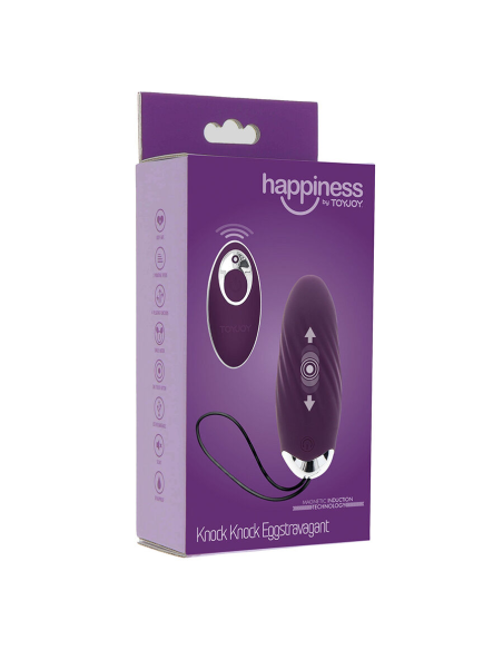 TOYJOY - HAPPINESS KNOCK KNOCK EGGSTAVAGANT VIBRADOR CON CONTROL REMOTO MORADO