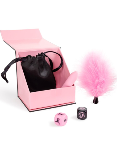 SECRET PLAY - CAJA DE PLACERES PARA PAREJAS DADOS BALA VIBRADORA PLUMERO