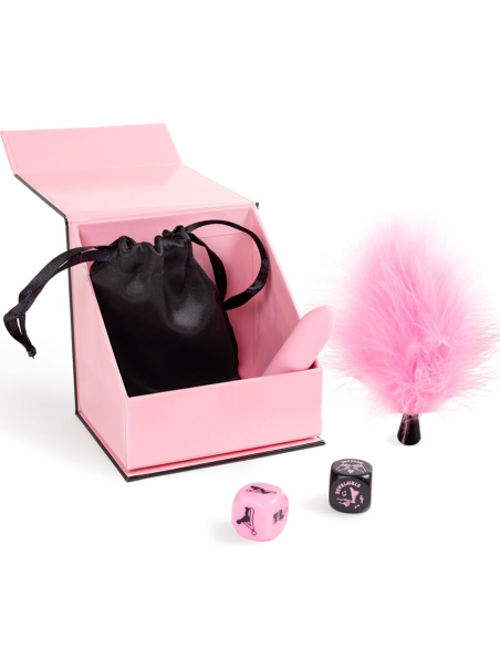 SECRET PLAY - CAJA DE PLACERES PARA PAREJAS DADOS BALA VIBRADORA PLUMERO